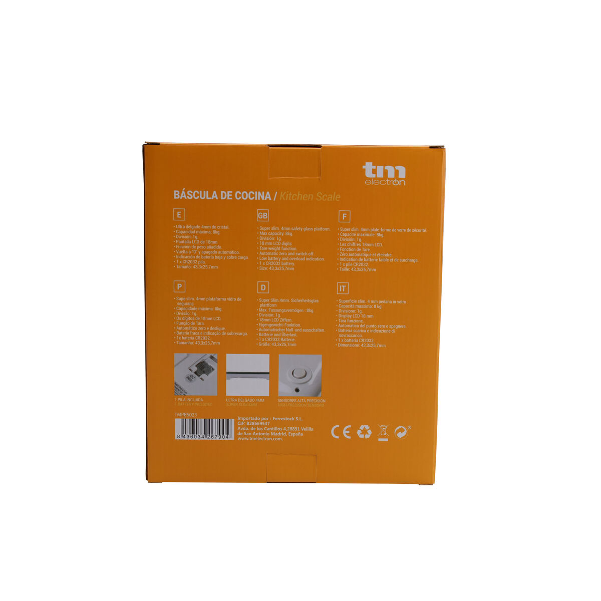 kitchen scale TM Blackberry 8 kg (22,4 x 18,5 cm)