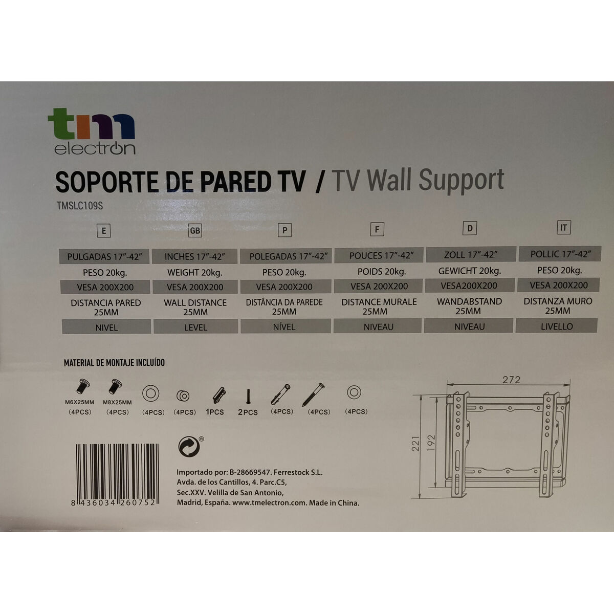 TV Mount TM Electron 20 kg 17″-42″