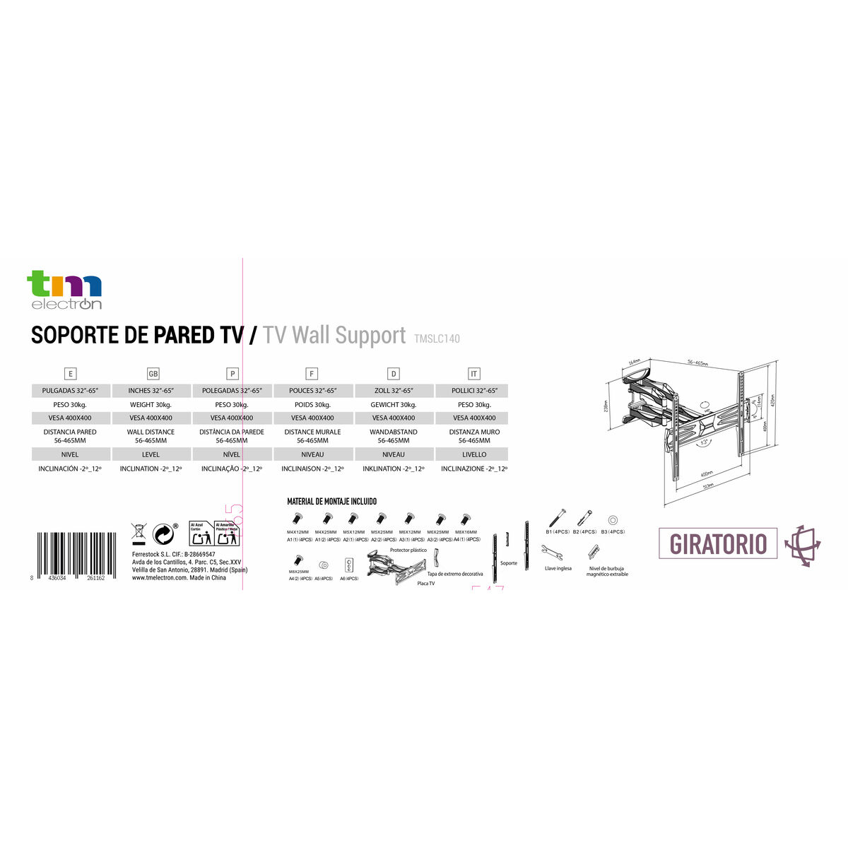 TV Mount TM Electron 30 Kg 32″-60″