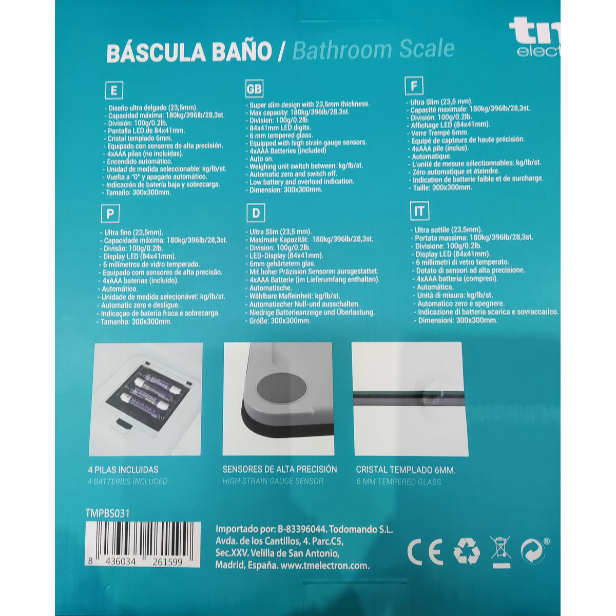 Digital Bathroom Scales TM Electron Black