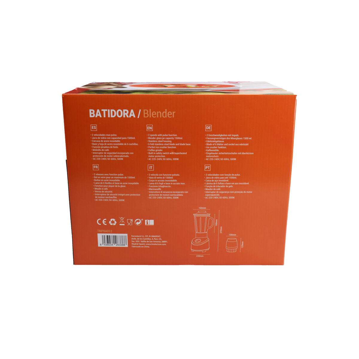 Cup Blender TM Electron 500 W 1,5 L