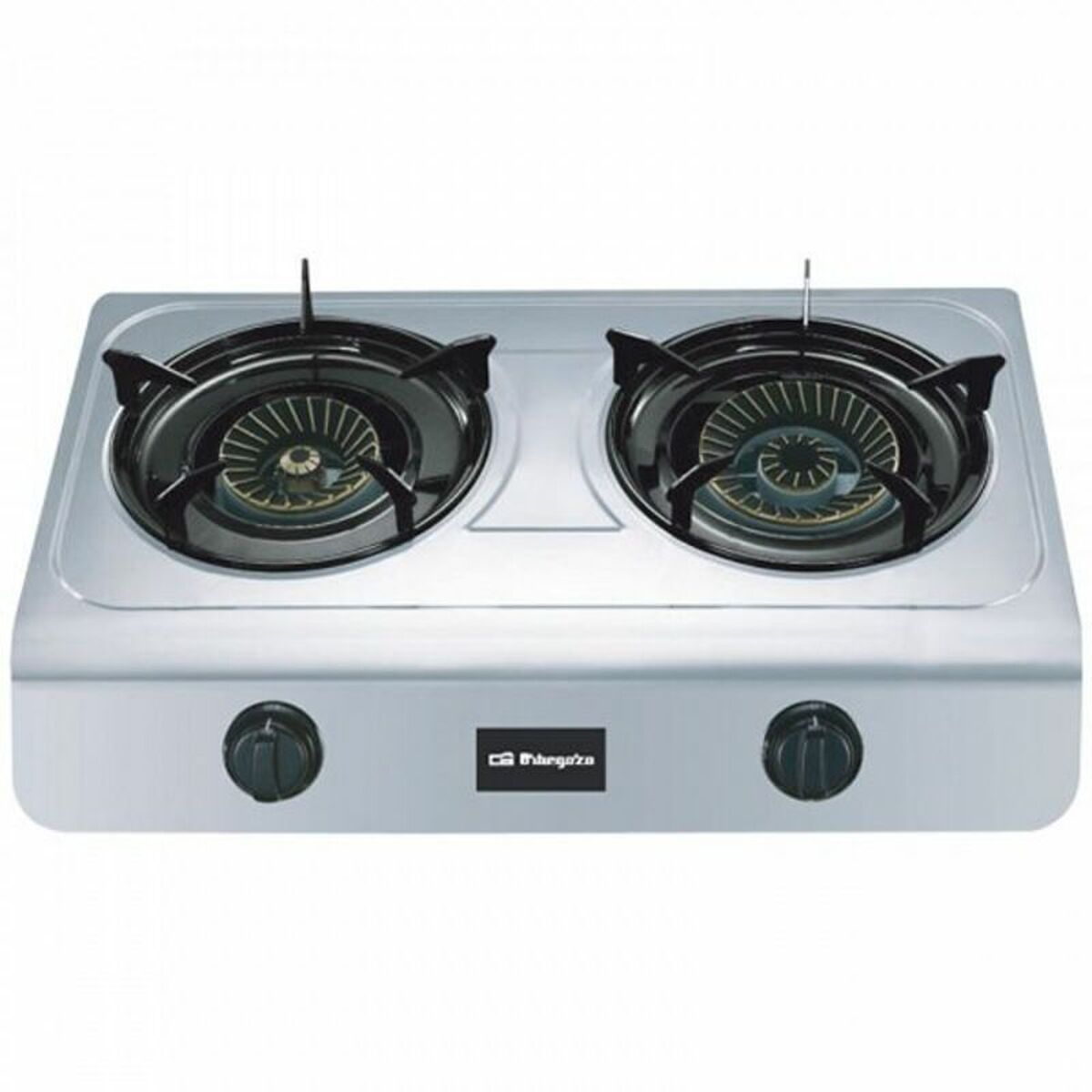 gas stove Orbegozo FO2700 Stainless steel (2 Stoves) Black gas stove Orbegozo FO2700 Stainless steel (2 Stoves) Black