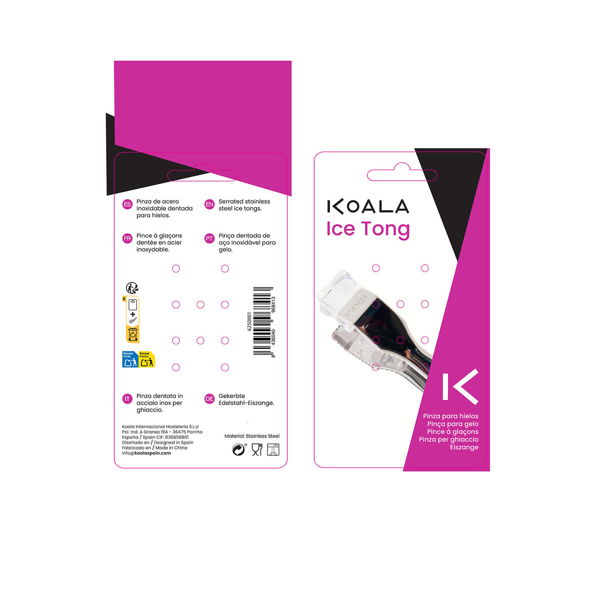 Ice Tongs Koala Nature Metal 17 x 7,7 x 2,7 cm