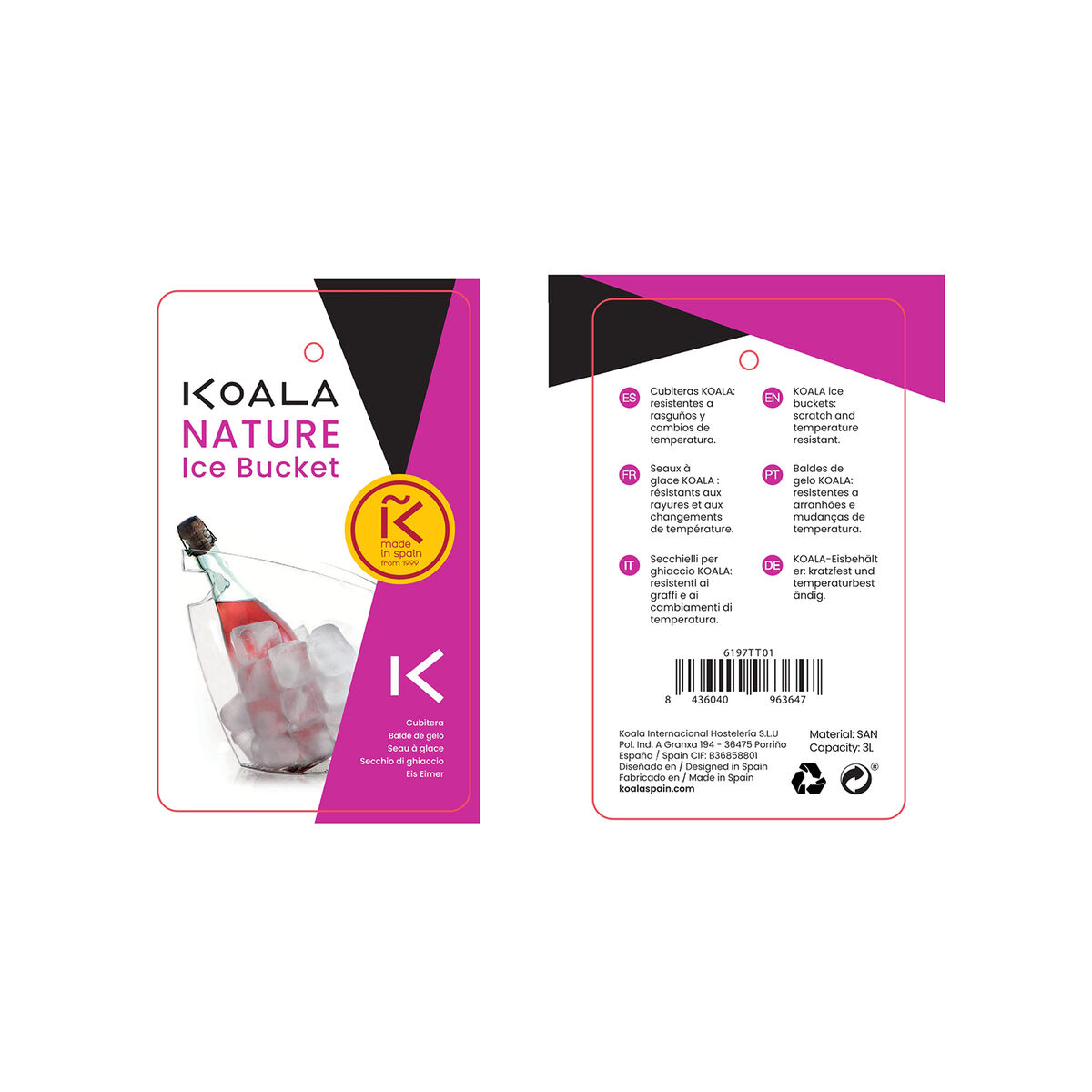 Ice Bucket Koala 6197TT01 Transparent Plastic