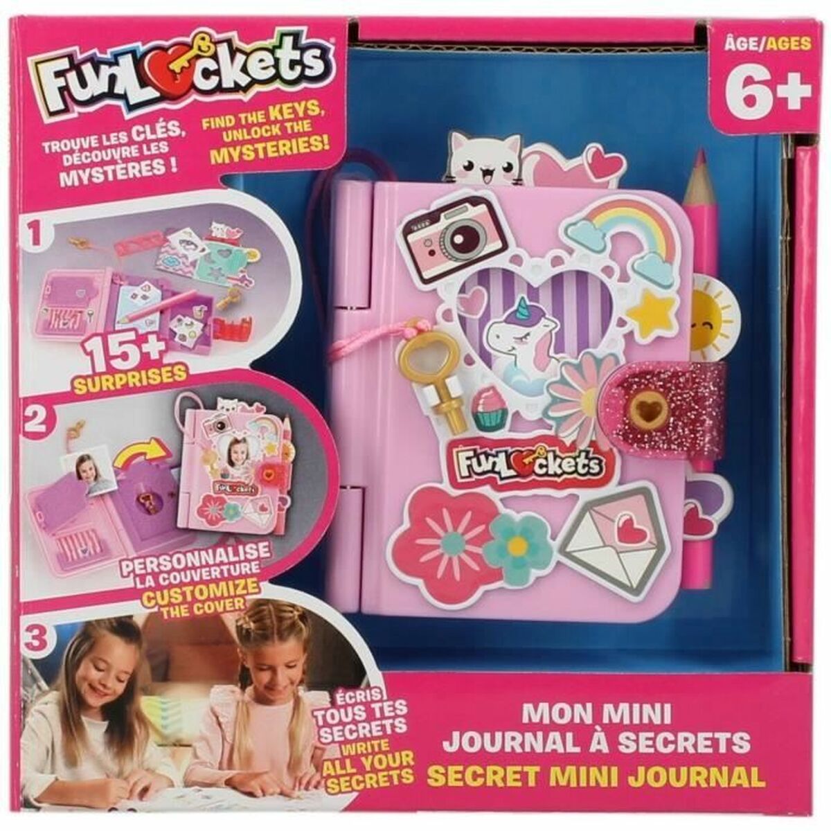 Diary with accessories Funlockets Mini Pink