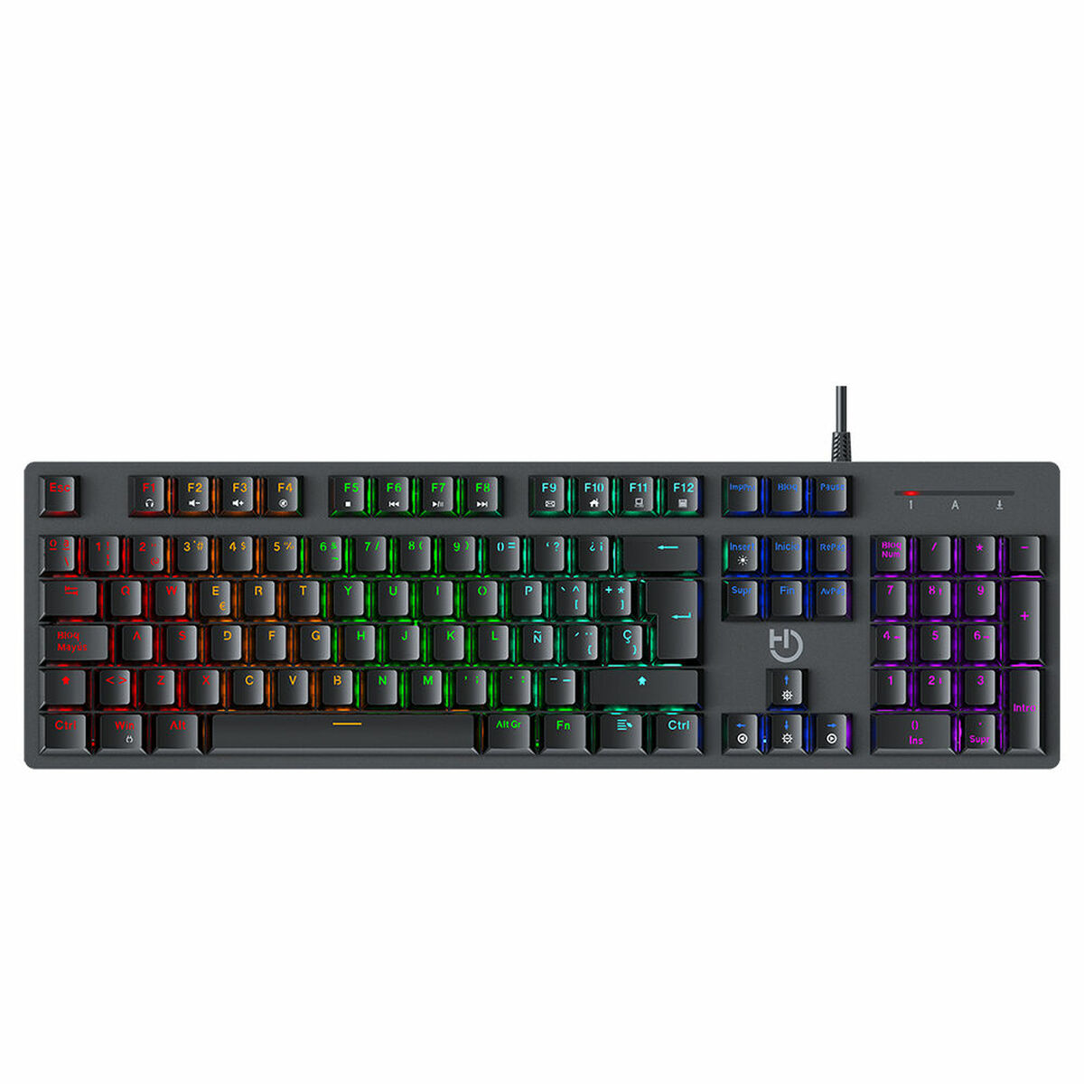 Keyboard Hiditec GKE010004 Black Multicolour Keyboard Hiditec GKE010004 Black Multicolour