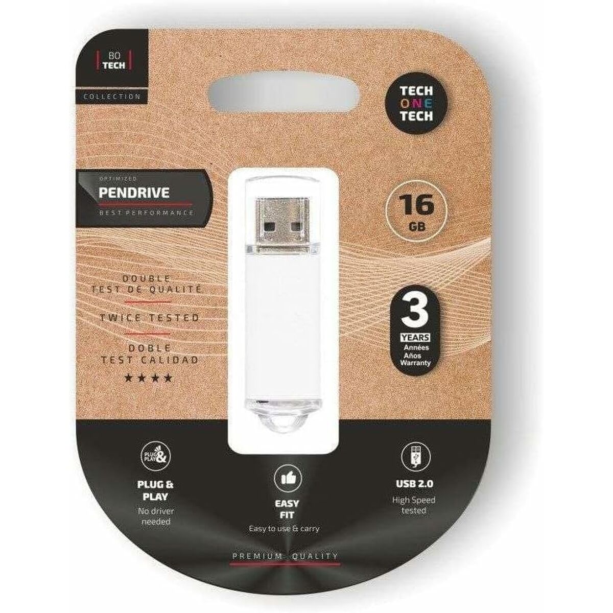 USB stick Tech One Tech Basic White 16 GB USB stick Tech One Tech Basic White 16 GB