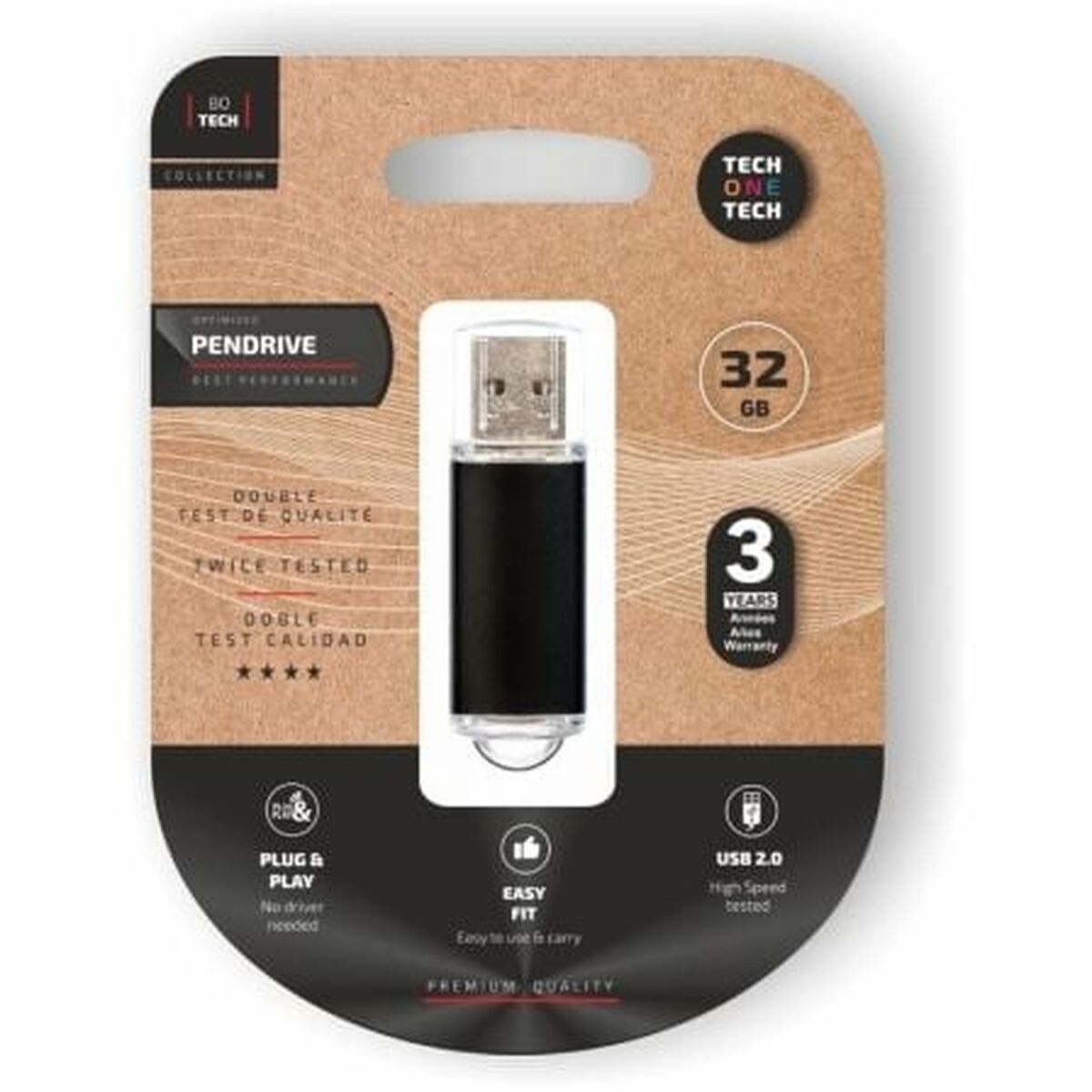 USB stick Tech One Tech TEC3008-32 Black 32 GB USB stick Tech One Tech TEC3008-32 Black 32 GB