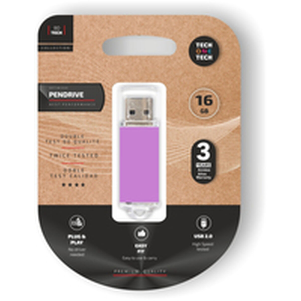 USB stick Tech One Tech Basic 16 GB Purple