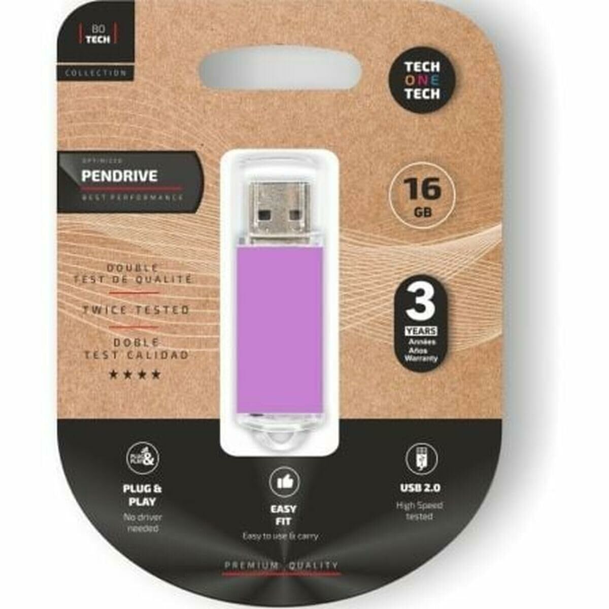 USB stick Tech One Tech Basic 16 GB Purple