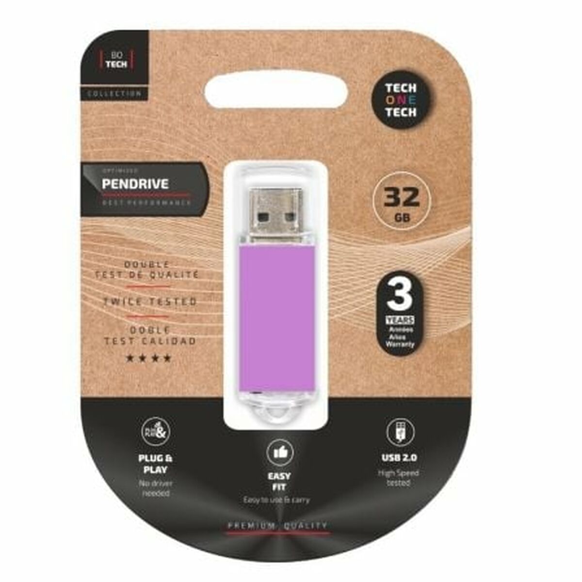 USB stick Tech One Tech TEC3009-32 Purple 32 GB USB stick Tech One Tech TEC3009-32 Purple 32 GB