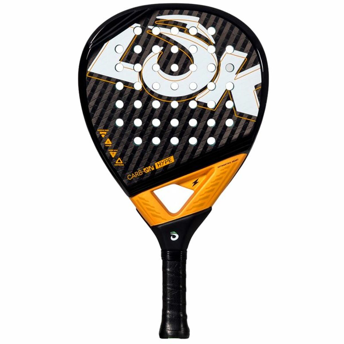 Padel Racket Lok Sports Carb-On Hype Black Orange Padel Racket Lok Sports Carb-On Hype Black Orange