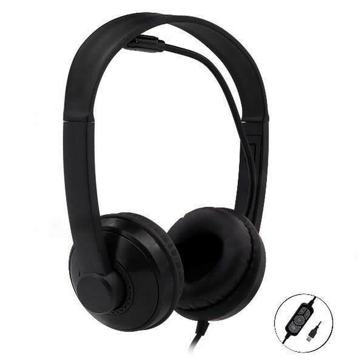 Headphones with Microphone Nilox NXAU0000001 Black Grey Headphones with Microphone Nilox NXAU0000001 Black Grey