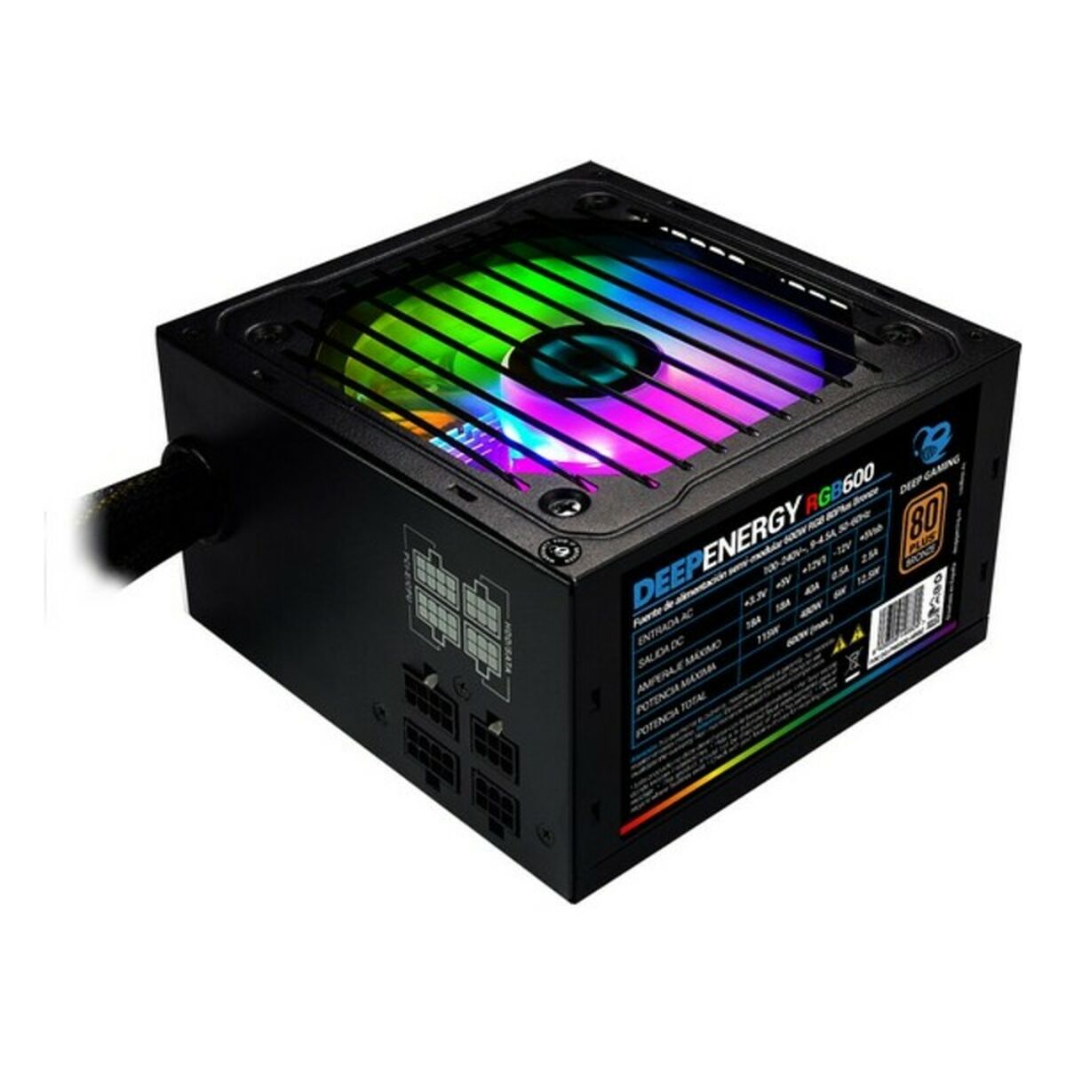 Power supply CoolBox DG-PWS600-MRBZ ATX 600W RGB Black  12 cm x 1