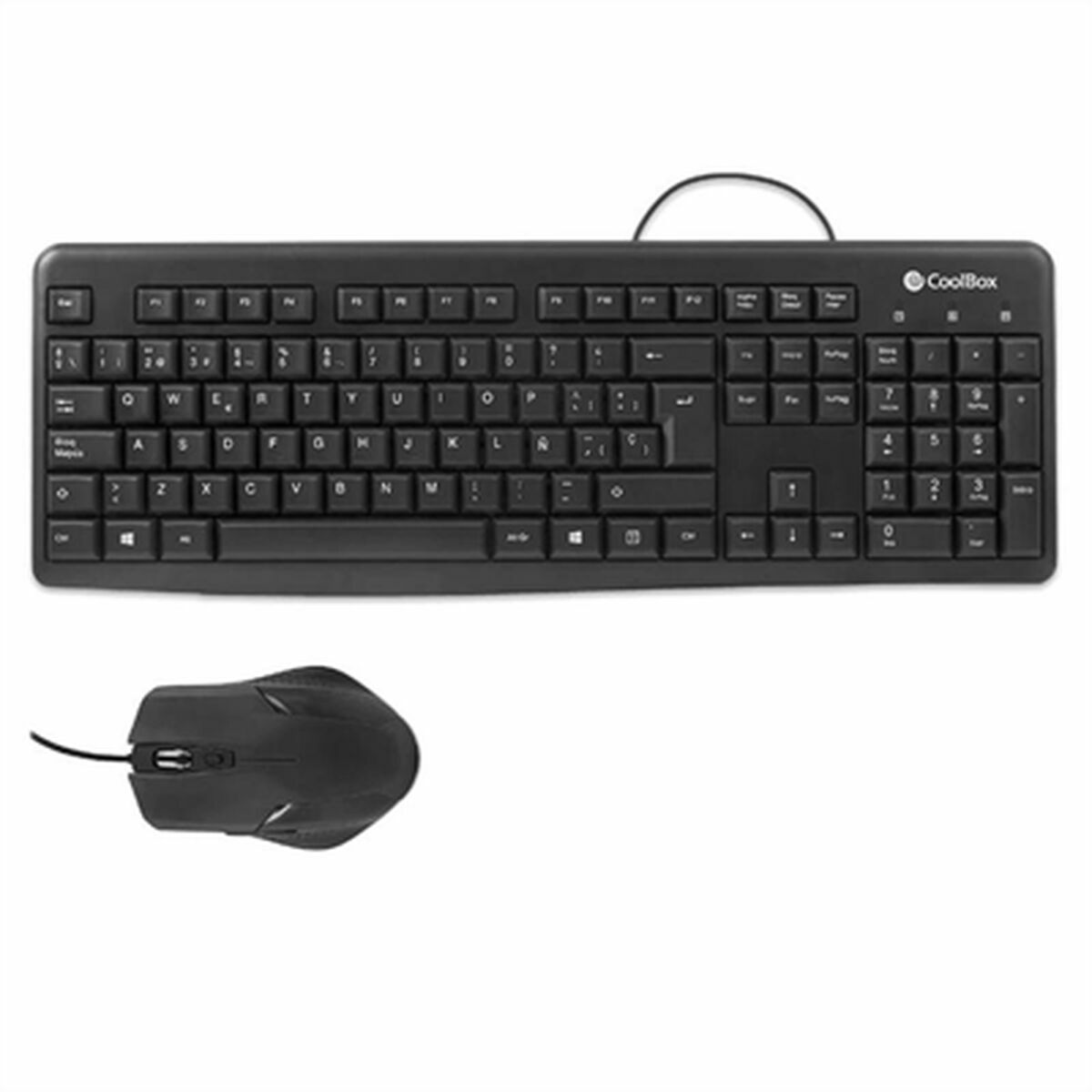 Keyboard and Mouse CoolBox COO-KTR-01U Black Spanish Qwerty QWERTY Keyboard and Mouse CoolBox COO-KTR-01U Black Spanish Qwerty QWERTY