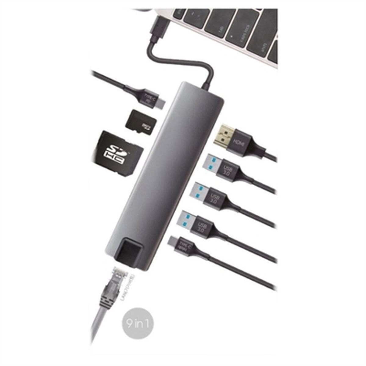 USB Hub CoolBox COO-DOCK-01 Grey Silver USB Hub CoolBox COO-DOCK-01 Grey Silver