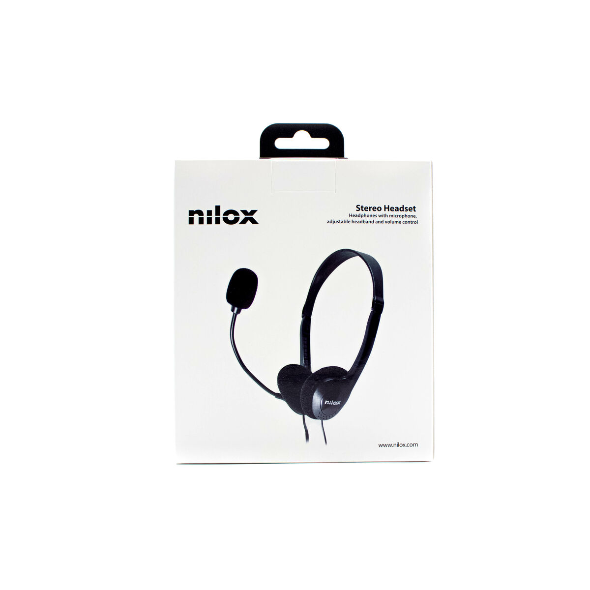 Headphones with Microphone Nilox NXAU0000002 Black Headphones with Microphone Nilox NXAU0000002 Black