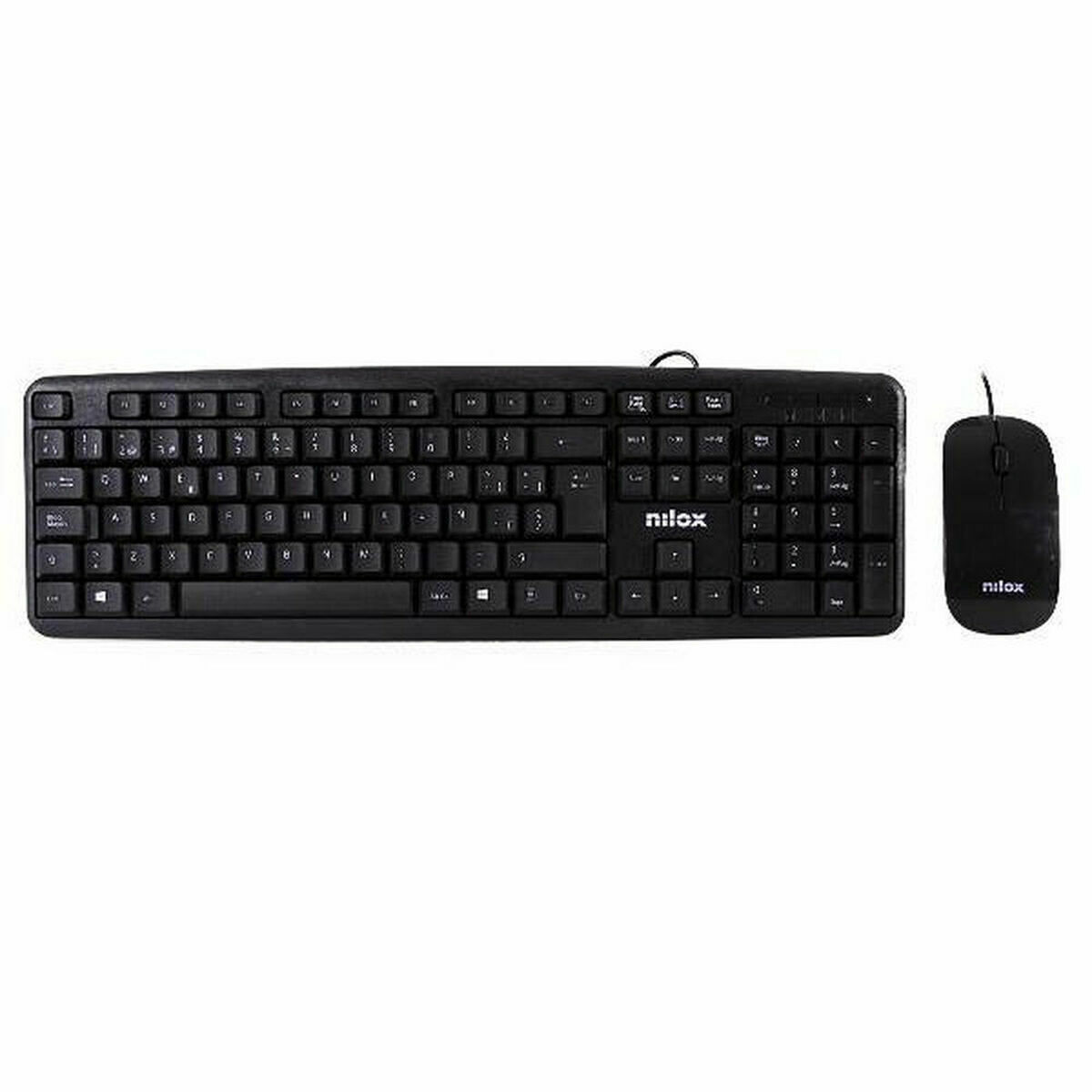 Keyboard and Mouse Nilox COMBO USB NILOX – TECLADO + RATÓN FLAT Black Spanish Qwerty QWERTY