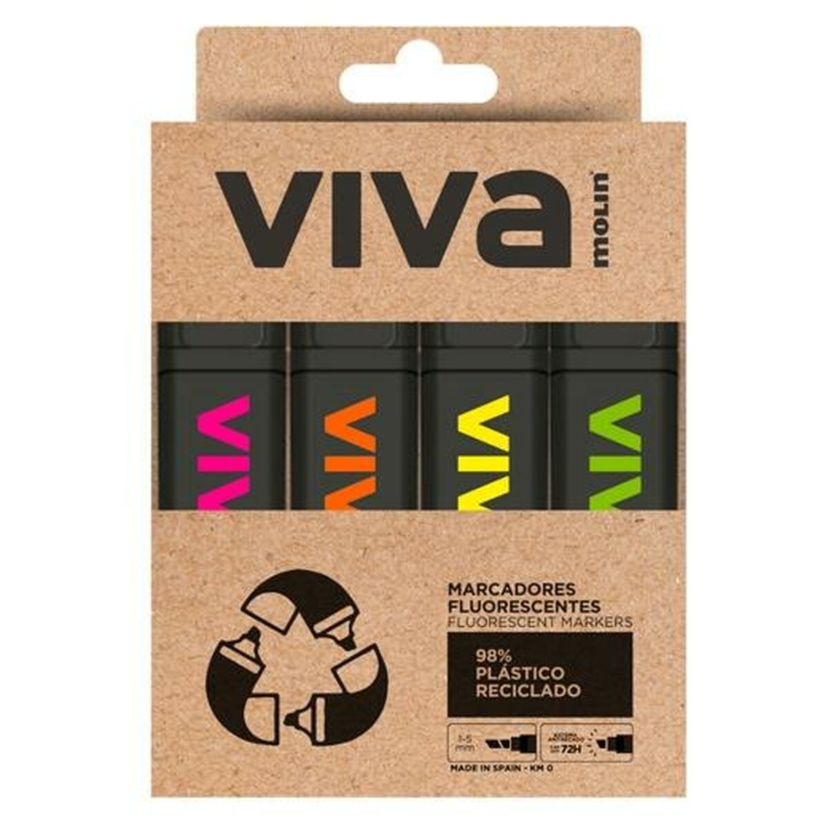Fluorescent Marker Set Molin VIVA ECO Multicolour 4 Pieces Fluorescent Marker Set Molin VIVA ECO Multicolour 4 Pieces