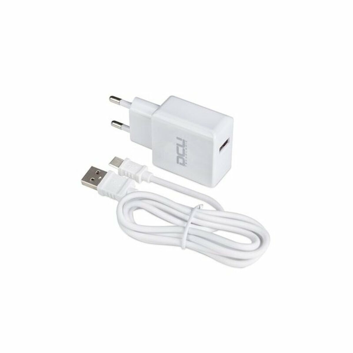 Wall Charger + USB A to USB C Cable DCU 66826 White (1 m) Wall Charger + USB A to USB C Cable DCU 66826 White (1 m)