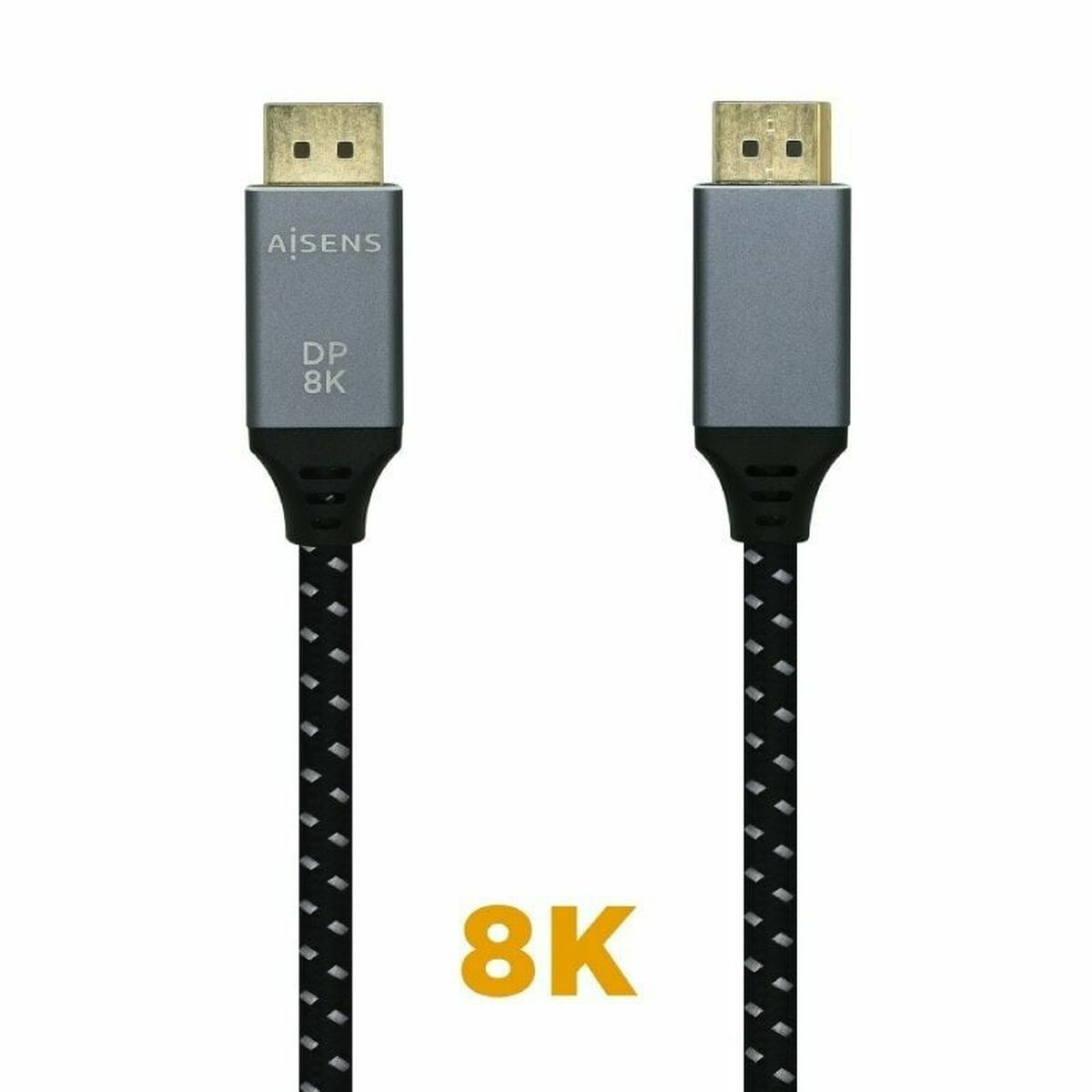 DisplayPort Cable Aisens A149-0436 Black Black/Grey 1,5 m DisplayPort Cable Aisens A149-0436 Black Black/Grey 1,5 m