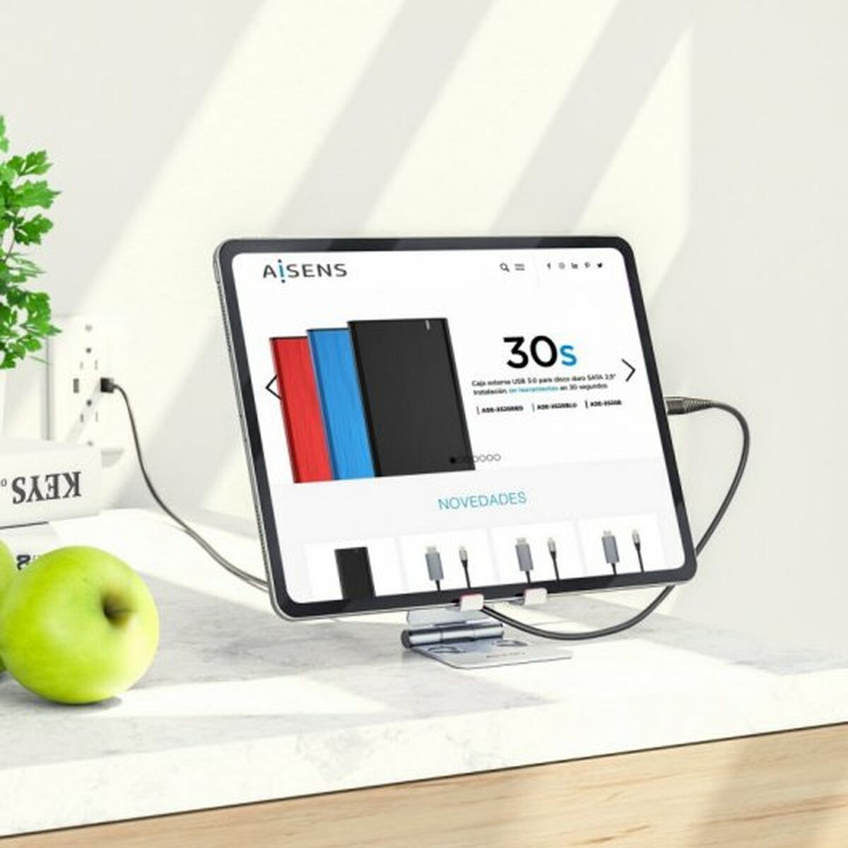 Mobile or tablet support Aisens MS2PM-086 Steel 8″ (1 Unit)