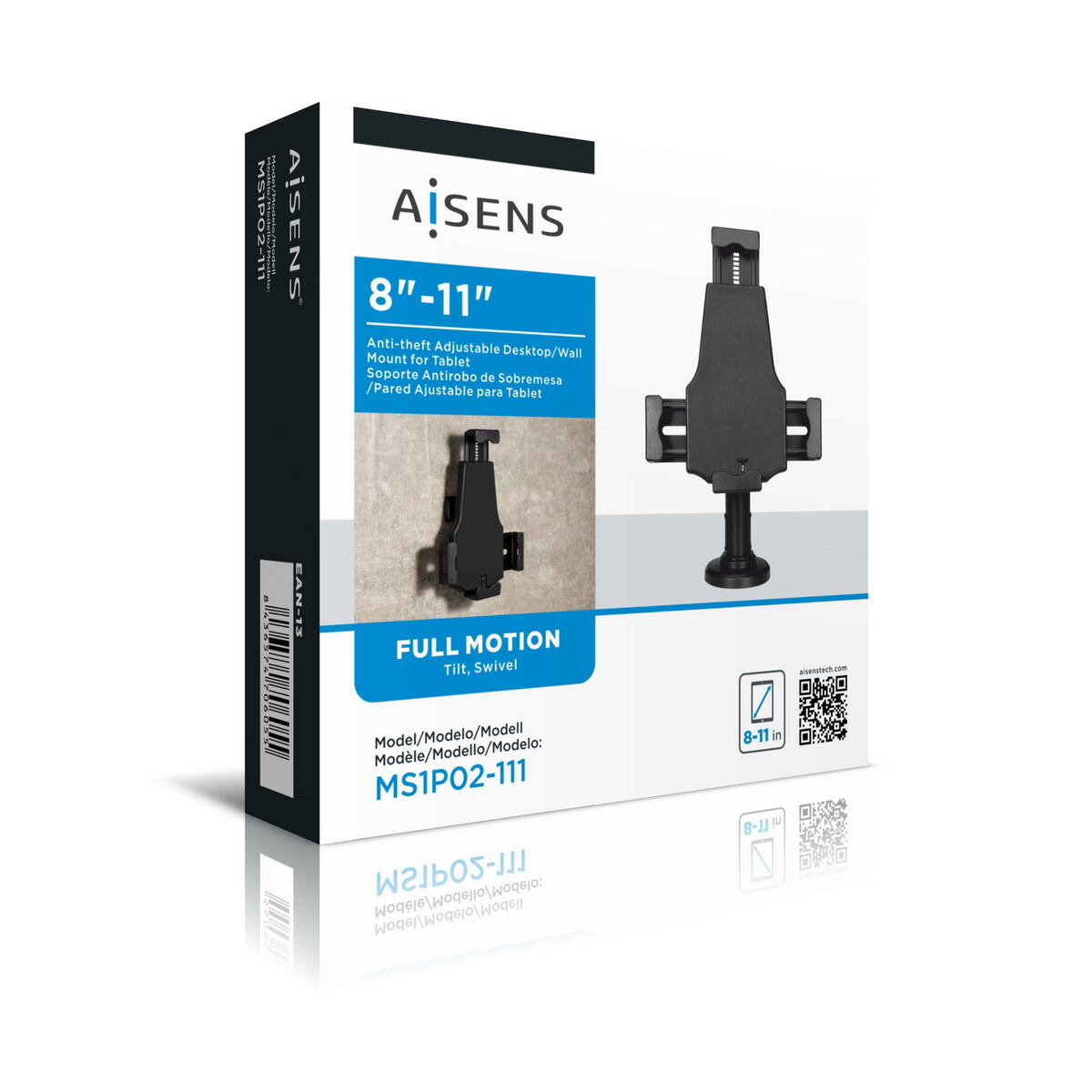 Tablet Mount Aisens Store ‘n’ Go  Anti-theft Black