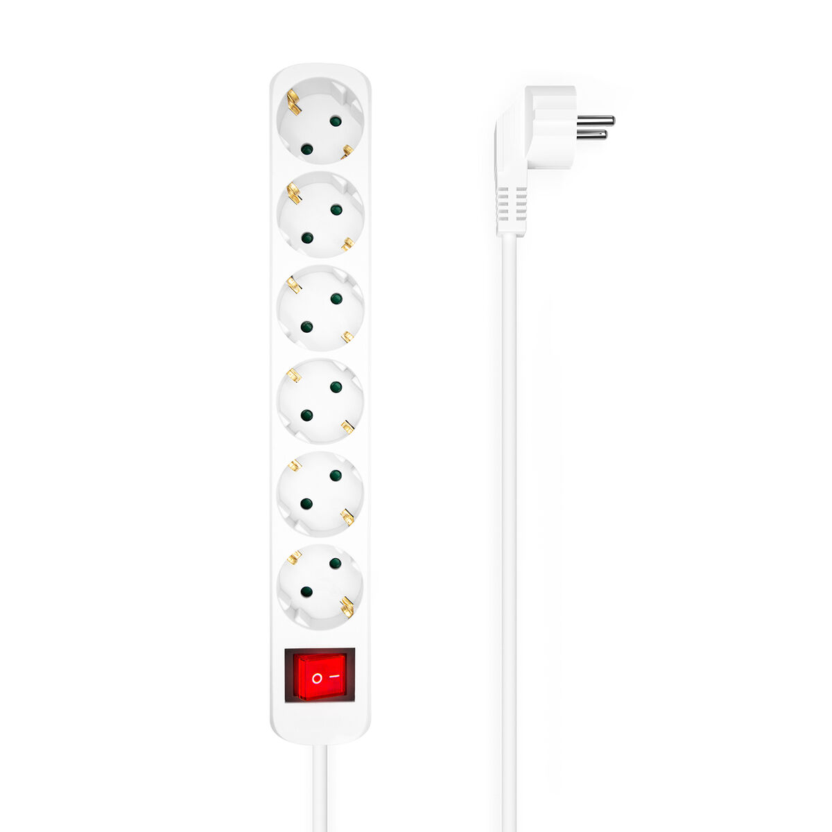 Power Socket – 6 Sockets with Switch Aisens A154-0535 White 1,4 m
