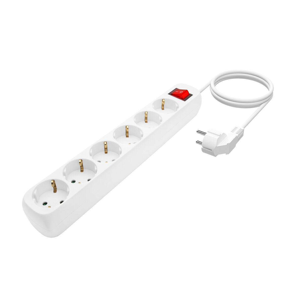 Power Socket – 6 Sockets with Switch Aisens A154-0535 White 1,4 m
