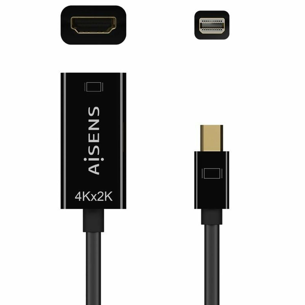Mini Display Port to HDMI Adapter Aisens A125-0643 Black 15 cm Mini Display Port to HDMI Adapter Aisens A125-0643 Black 15 cm