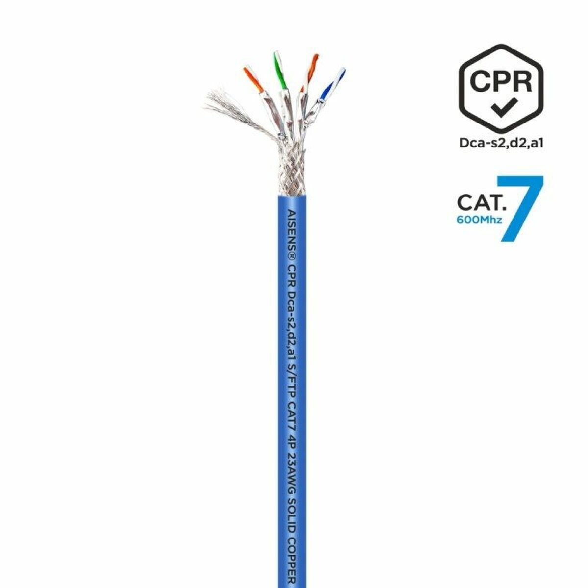 FTP Category 7 Rigid Network Cable Aisens AWG23 Blue 500 m FTP Category 7 Rigid Network Cable Aisens AWG23 Blue 500 m