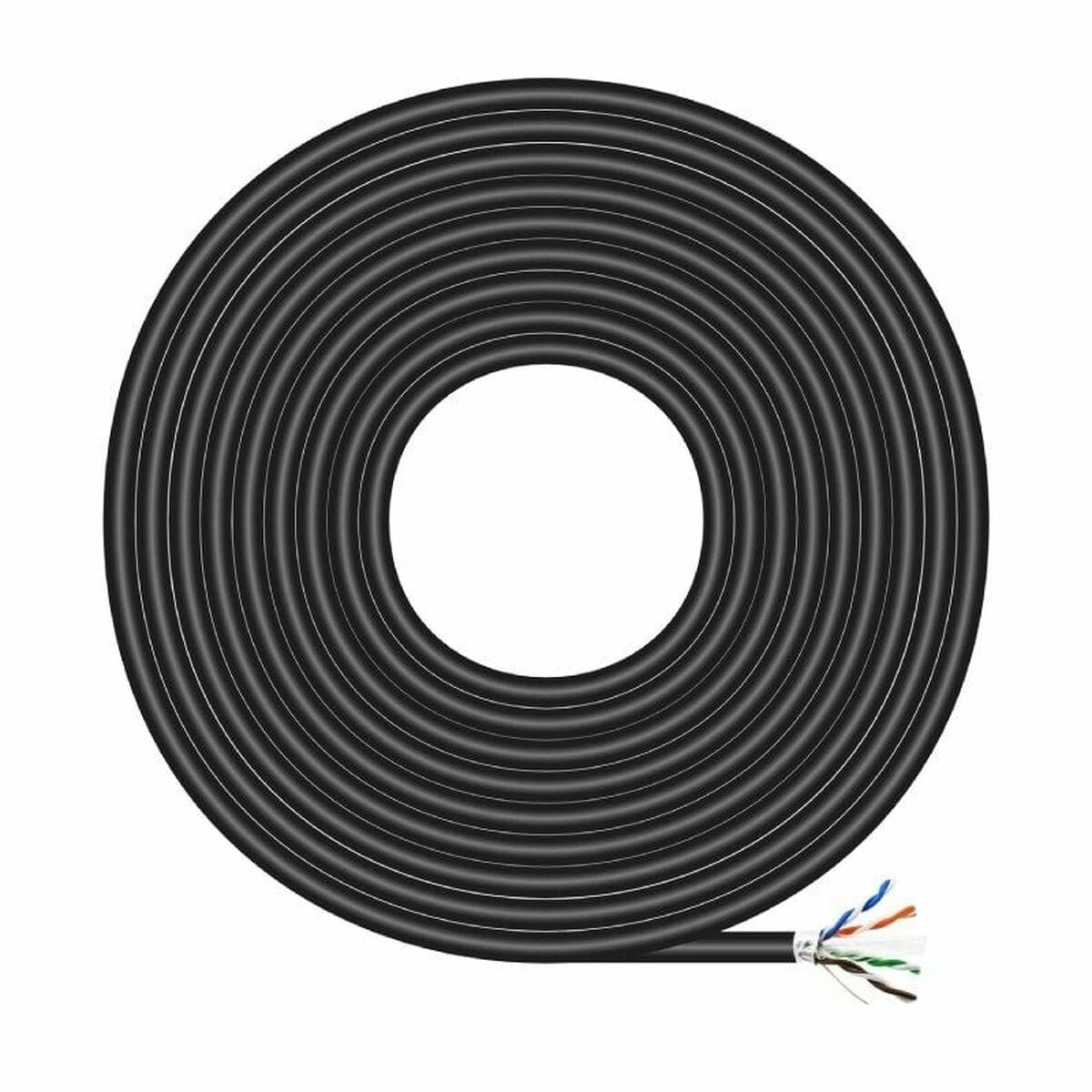UTP Category 6 Rigid Network Cable Aisens AWG24 Black 305 m UTP Category 6 Rigid Network Cable Aisens AWG24 Black 305 m