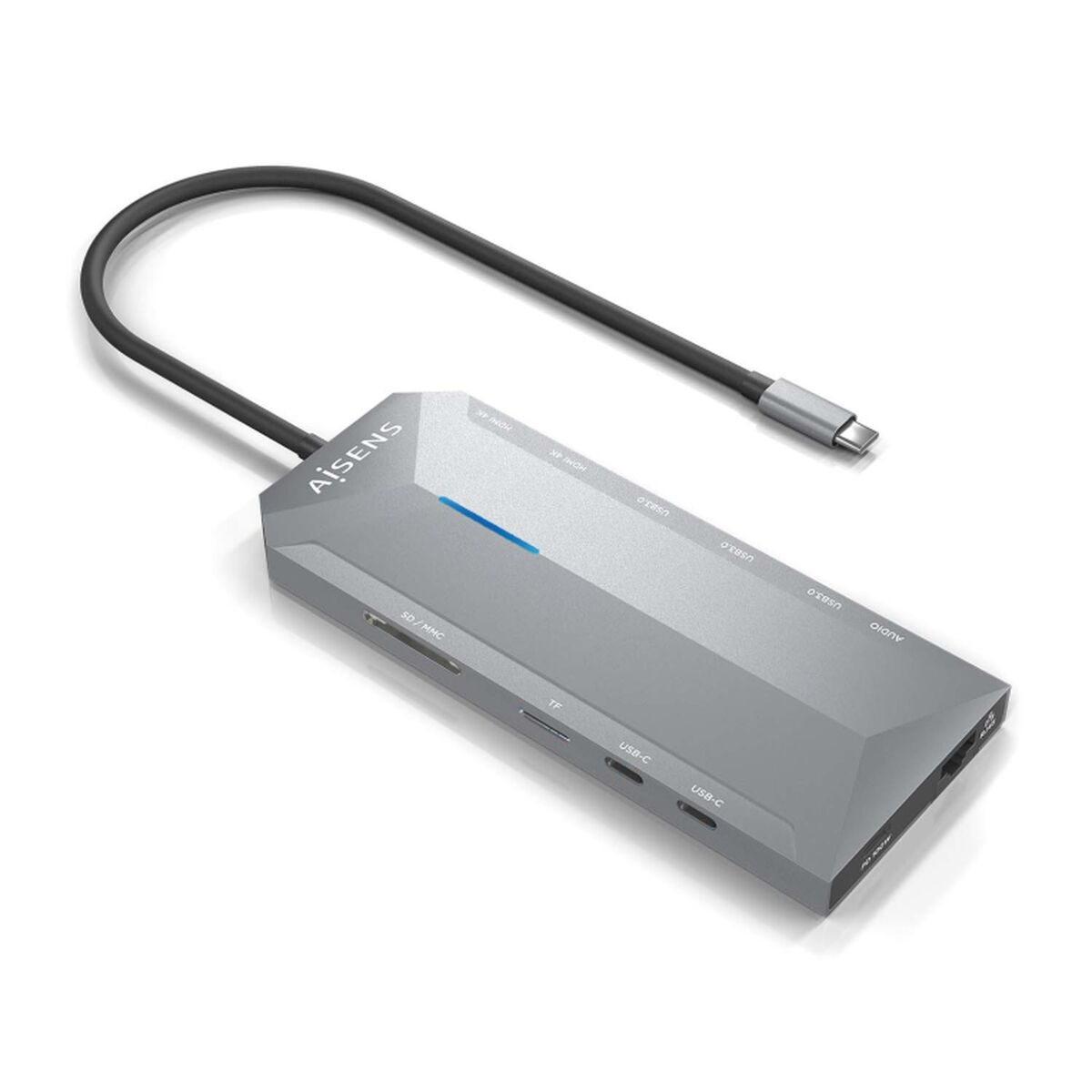 USB Hub Aisens ASUC-12P005-GR Grey 100 W (1 Unit) USB Hub Aisens ASUC-12P005-GR Grey 100 W (1 Unit)