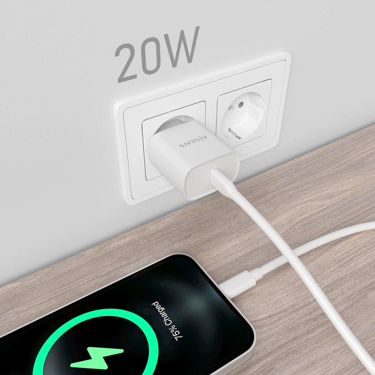 Wall Charger Aisens A110-0752 White 20 W (1 Unit)