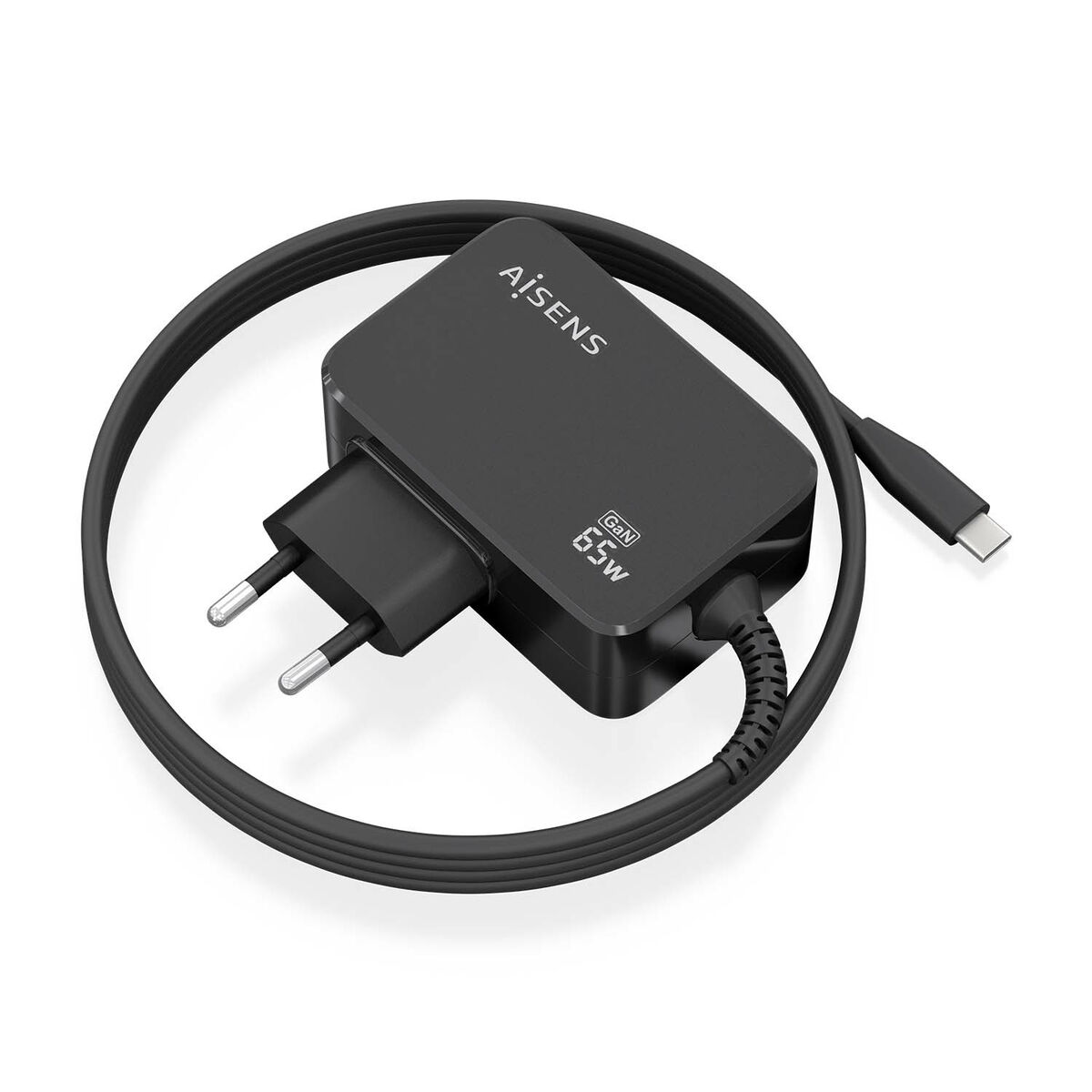 Wall Charger Aisens ASCH-1PD65WL033-BK Black 65 W (1 Unit) Wall Charger Aisens ASCH-1PD65WL033-BK Black 65 W (1 Unit)