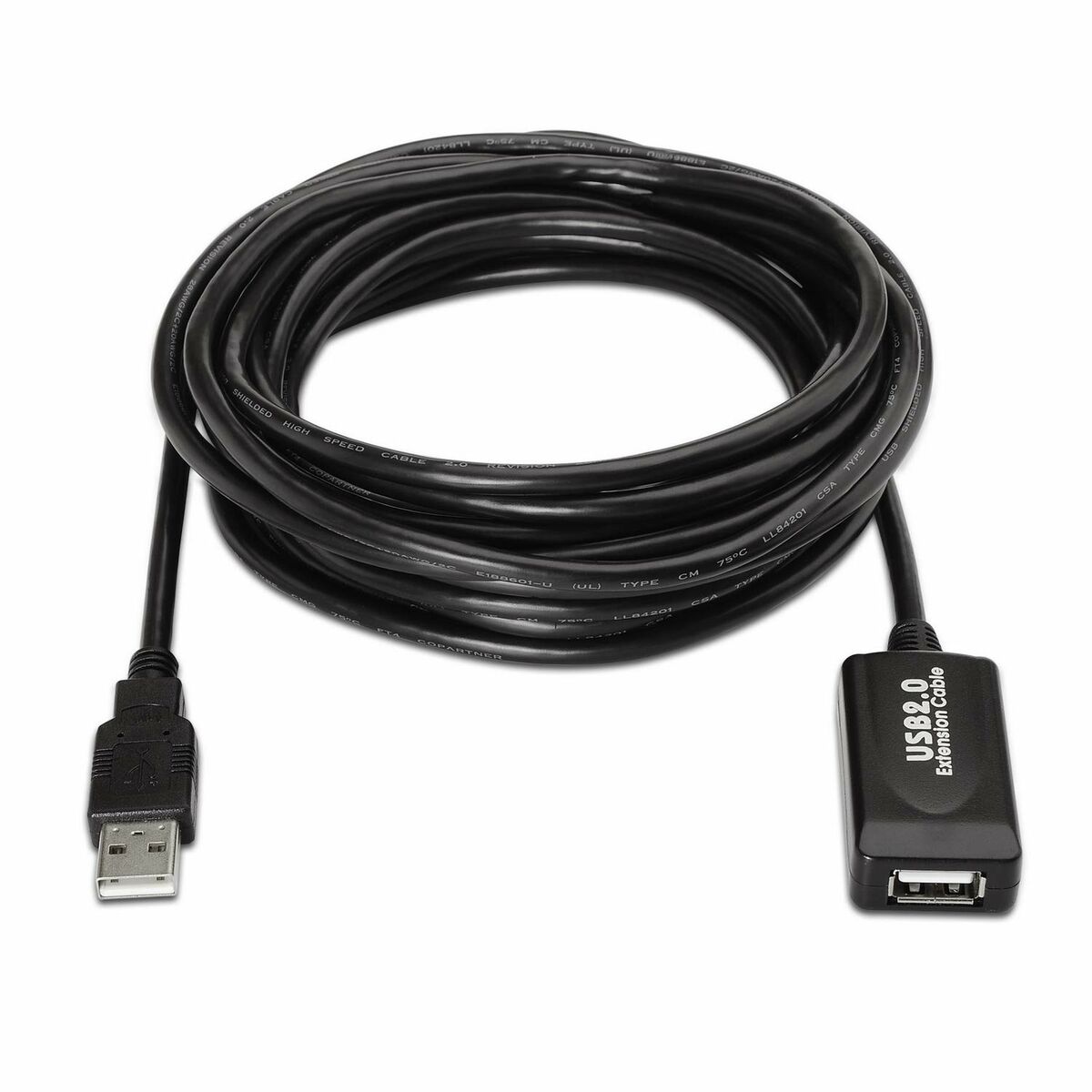 USB 2.0 Cable Aisens A101-0019 Black 10 m