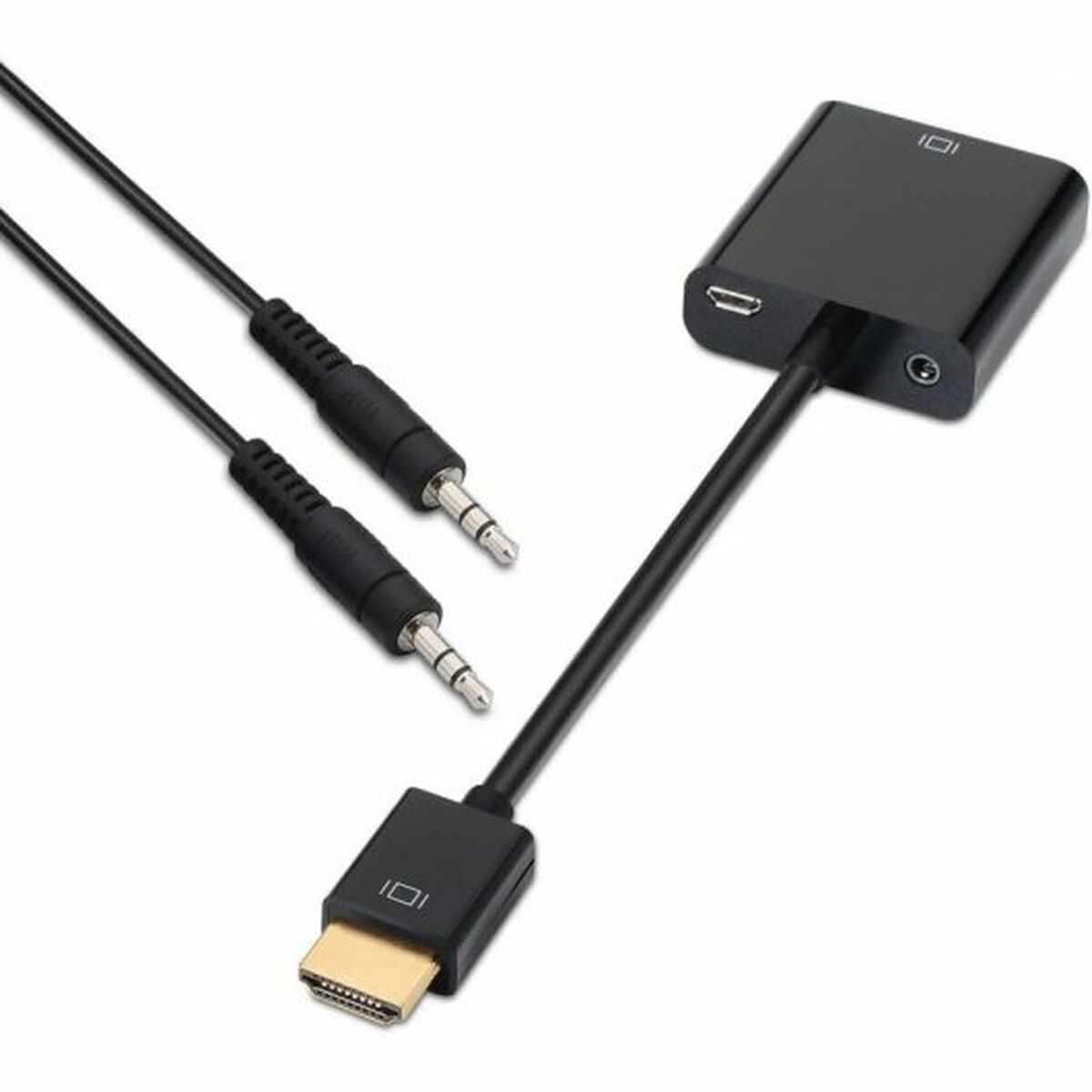 HDMI toS VGA with Audio Adapter Aisens A122-0126 Black 10 cm