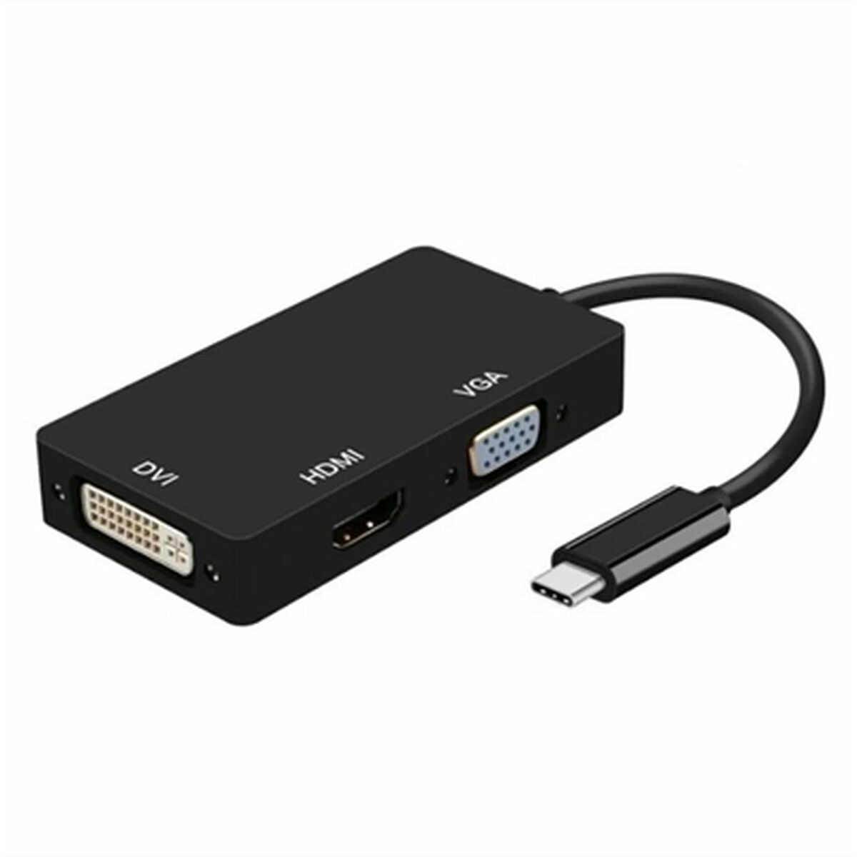 USB-C to VGA/HDMI/DVI Adapter Aisens A109-0343 HDMI USB VGA USB 3.2 Black 15 cm USB-C to VGA/HDMI/DVI Adapter Aisens A109-0343 HDMI USB VGA USB 3.2 Black 15 cm