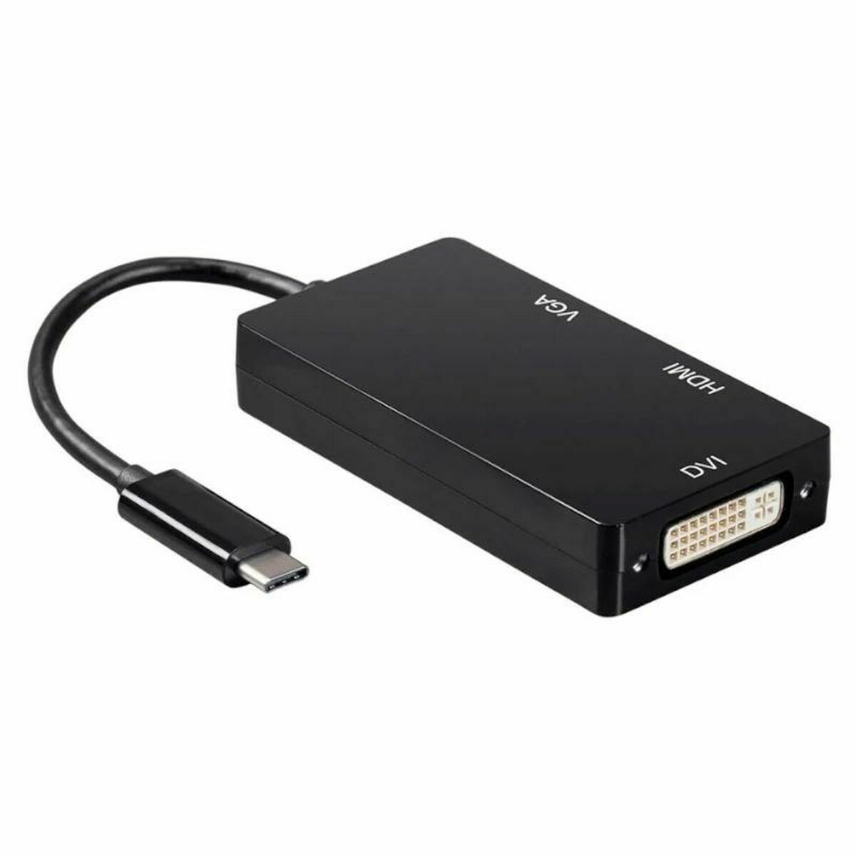 USB-C to VGA/HDMI/DVI Adapter Aisens A109-0343 HDMI USB VGA USB 3.2 Black 15 cm