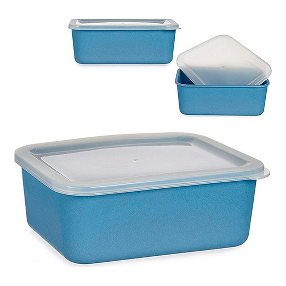 Storage Box with Lid Dark blue Bamboo Melamin Corn starch