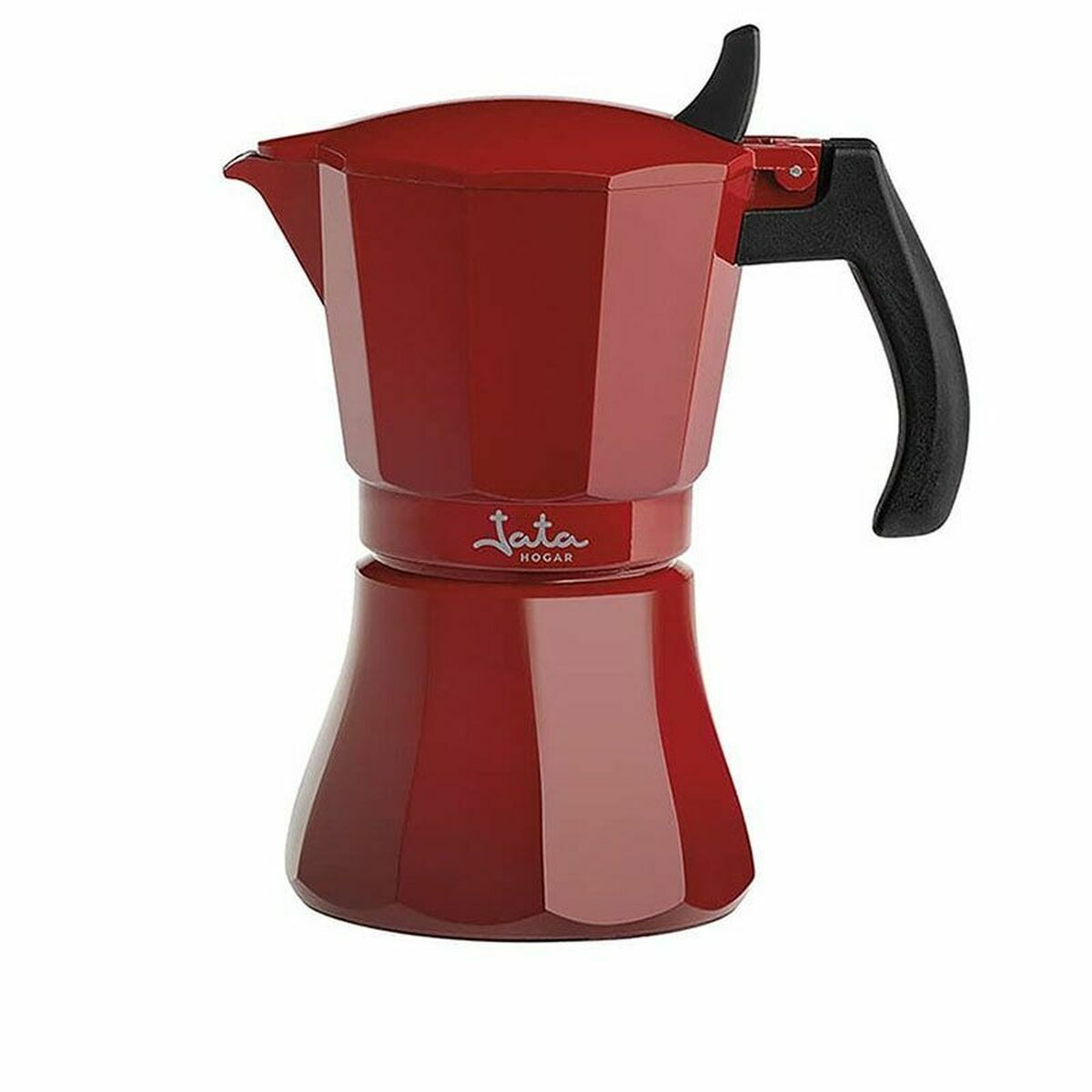 Italian Coffee Pot JATA CAFETERADEINDUCCINROJAVULCANO Red Aluminium 9 Cups (1 Unit)
