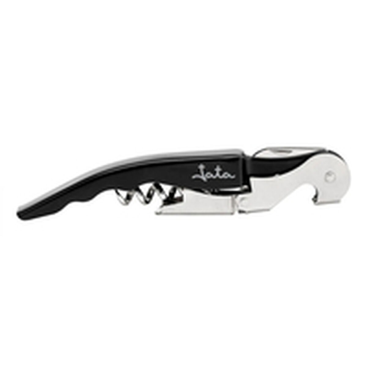 Bottle Opener with Corkscrew JATA Black Stainless steel