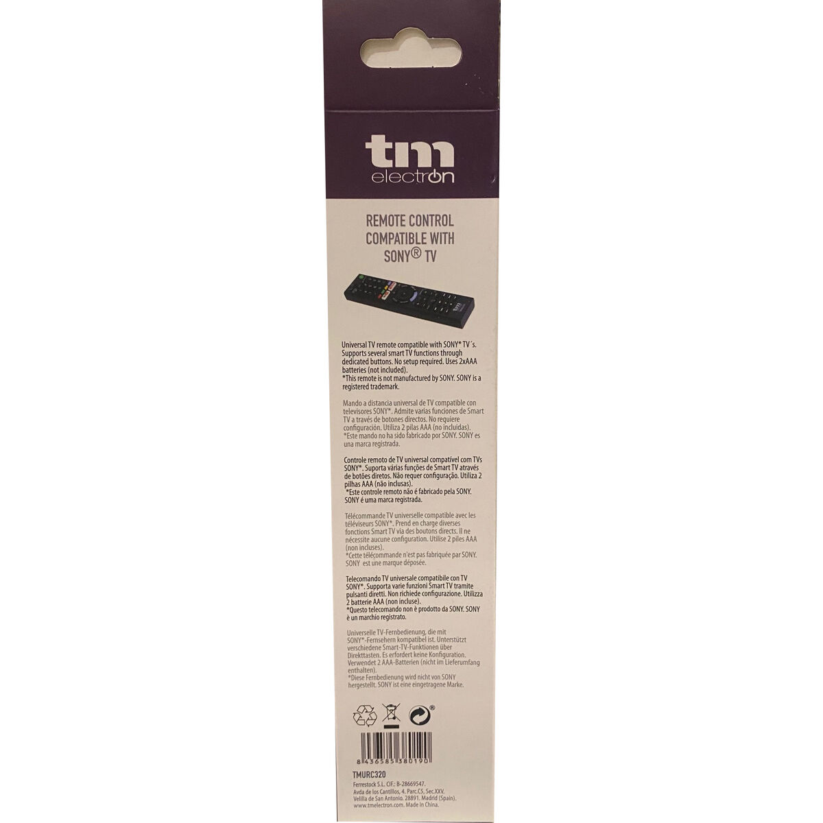 Sony Universal Remote Control TM Electron Black