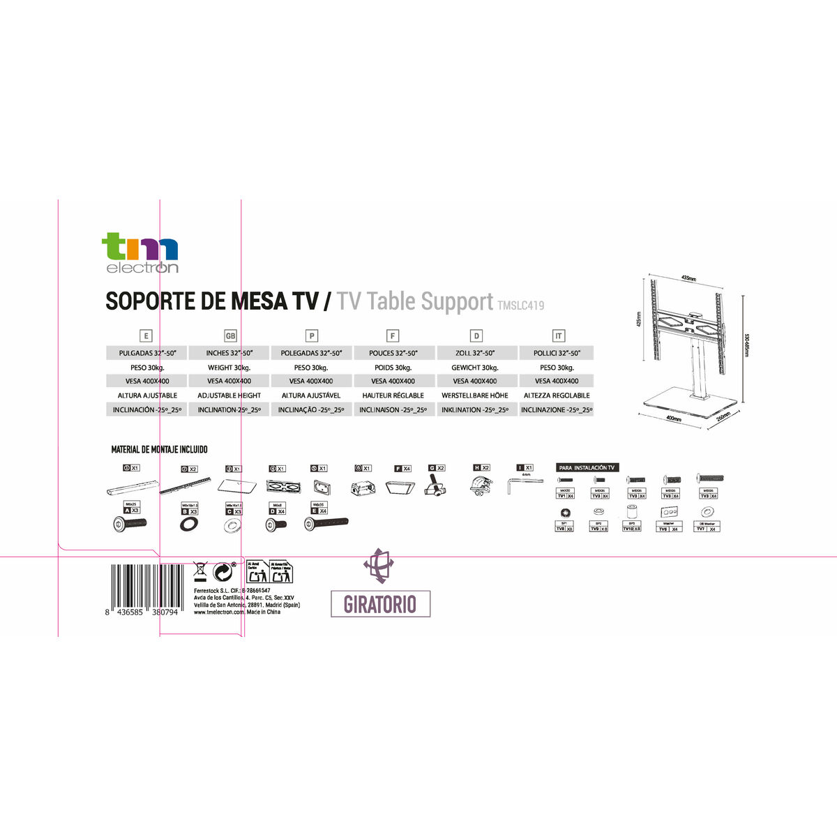 TV Mount TM Electron 32″-50″ 30 Kg