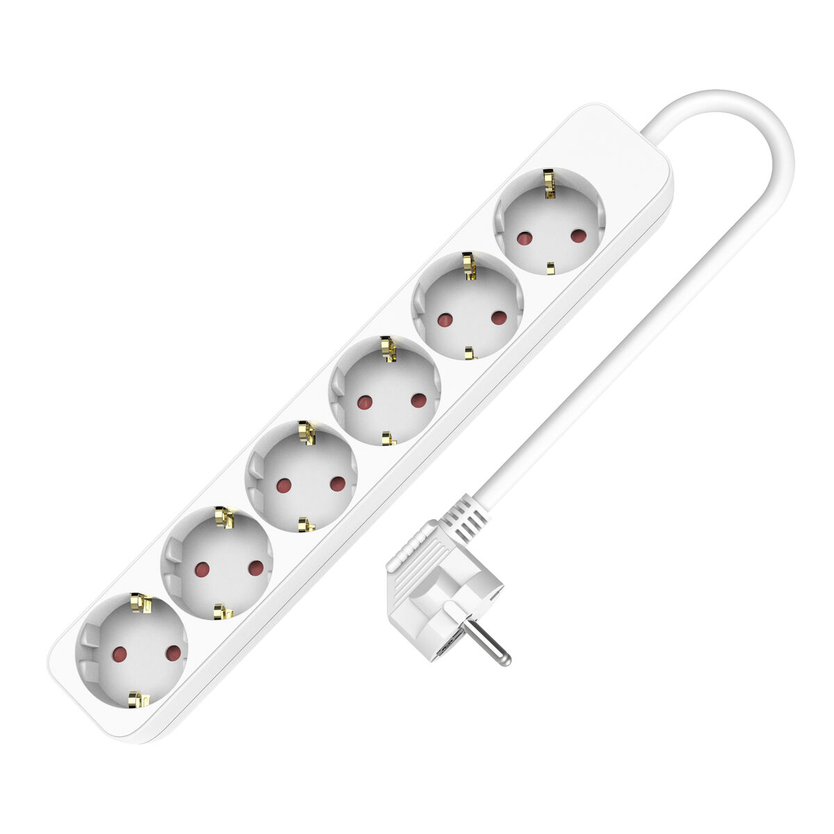 6-socket plugboard without power switch TM Electron TMUAD506 White 3680 W (1,5 m)