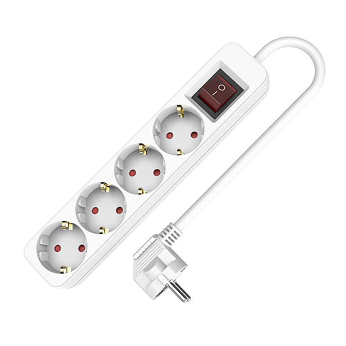 4-socket plugboard without power switch TM Electron TMUAD504S White 3680 W (1,5 m) (4 Units) 4-socket plugboard without power switch TM Electron TMUAD504S White 3680 W (1,5 m) (4 Units)