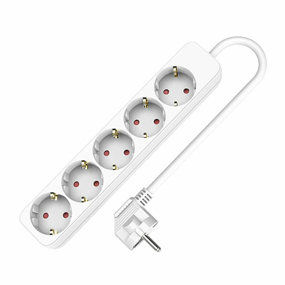 Power Socket – 5 sockets with Switch TM Electron TMUAD505S White 3680 W (1,5 m)