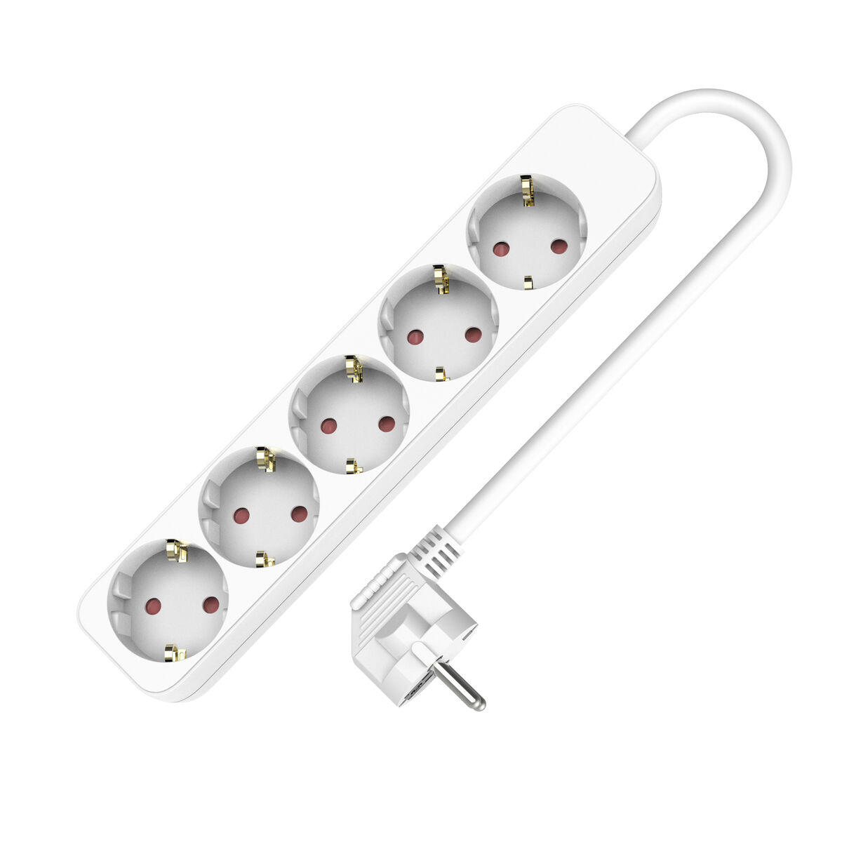 Power Socket – 5 sockets with Switch TM Electron TMUAD505S White 3680 W (1,5 m)