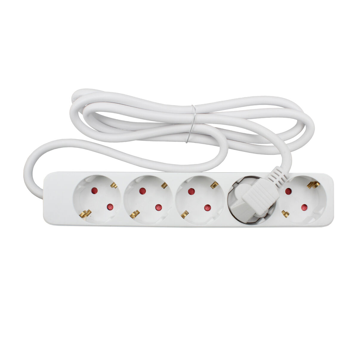 Power Socket – 5 sockets with Switch TM Electron TMUAD505S White 3680 W (1,5 m)