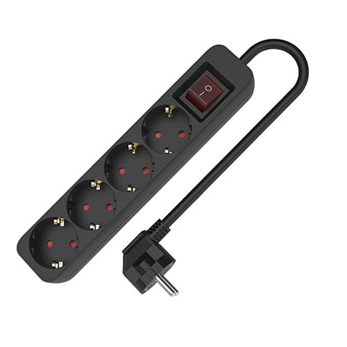 4-socket plugboard with power switch TM Electron TMUAD504SBK Black 3680 W (1,5 m) 4-socket plugboard with power switch TM Electron TMUAD504SBK Black 3680 W (1,5 m)